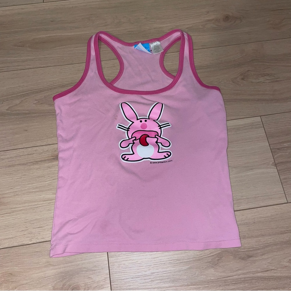 Happy Bunny pink Y2K tank